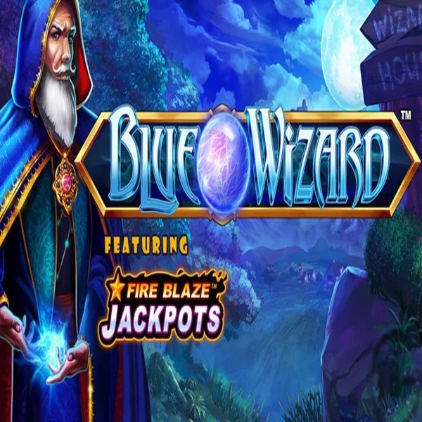 Play Blue Wizard Fire Blaze Jackpots slot by Rarestone Gaming on kittybingocasino.com